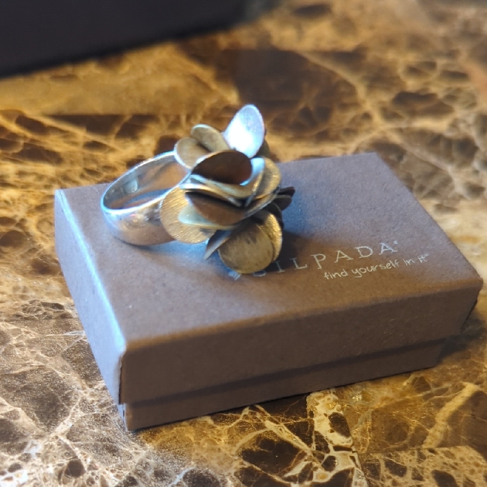 Silpada Silver Sculptural Ring Modern Wrap Design